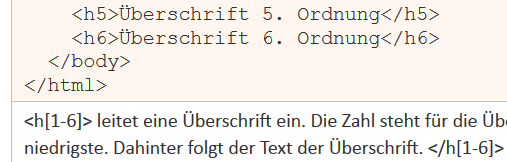 Schriftgrößenvergleich Fließtext, Codeblöcke