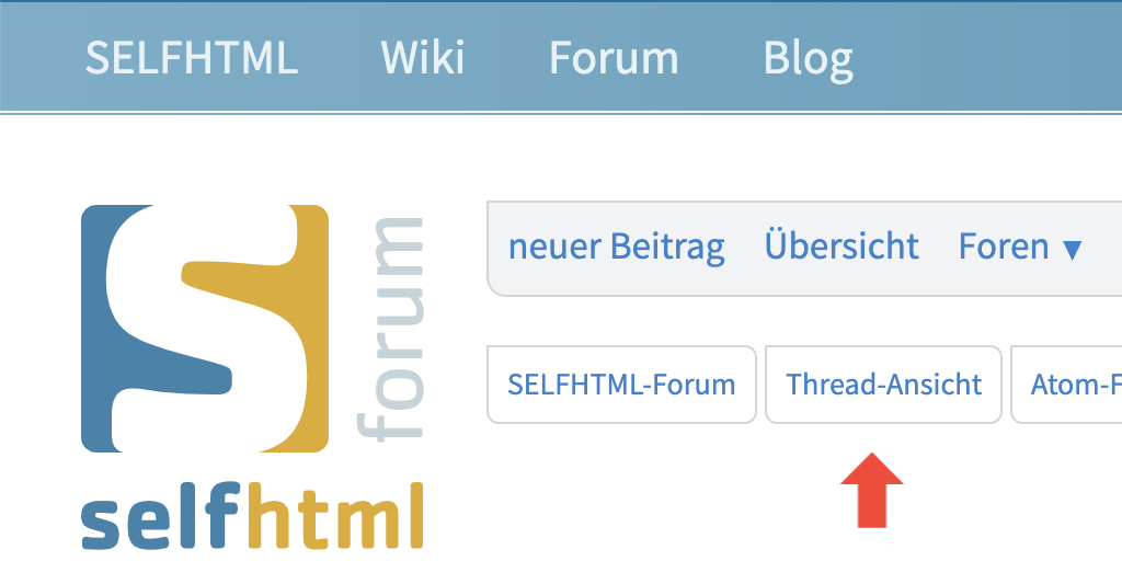 Kopf der Forum-Seite