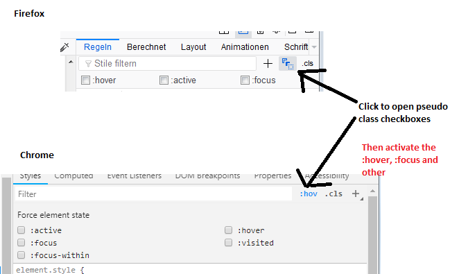 Pseudoclass Debugger